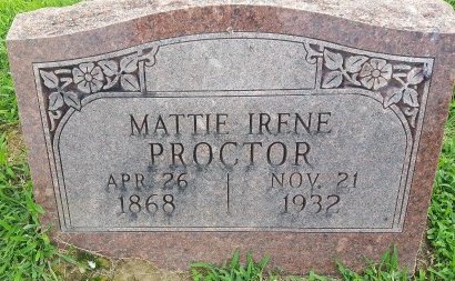 PROCTOR, MATTIE IRENE - Union County, Kentucky | MATTIE IRENE PROCTOR - Kentucky Gravestone Photos