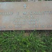 PHILLIP E MCCALLISTER (VETERAN WW1)